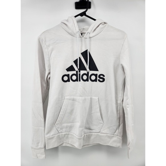 Adidas Golf Hoodie Size Small White Long Sleeve Pullover Pocket Spell Out Logo - Picture 1 of 7
